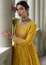 Canary Yellow Anarkali Lehenga Suit