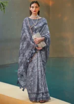 Cool Gray Cotton Saree