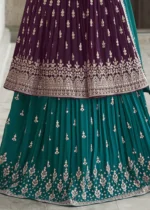 Dark Violet Anarkali Lehenga Suit