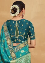 Dual Shade Blue Banarasi Saree