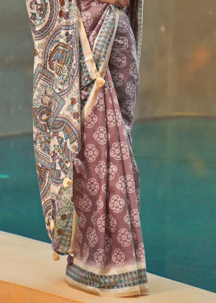 Dusky Purple Cotton Saree