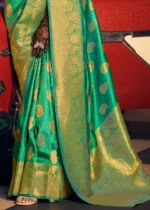 Emerald Green Banarasi Silk Saree