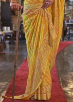 Festive Yellow Georgette Silk Saree