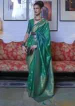 Genoa Green Banarasi Silk Saree