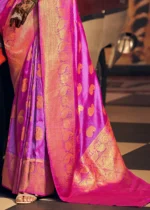 Grape Violet Banarasi Silk Saree