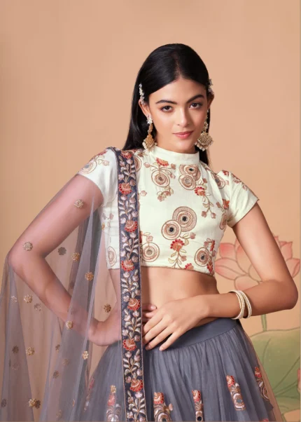 Gray Lehenga Choli