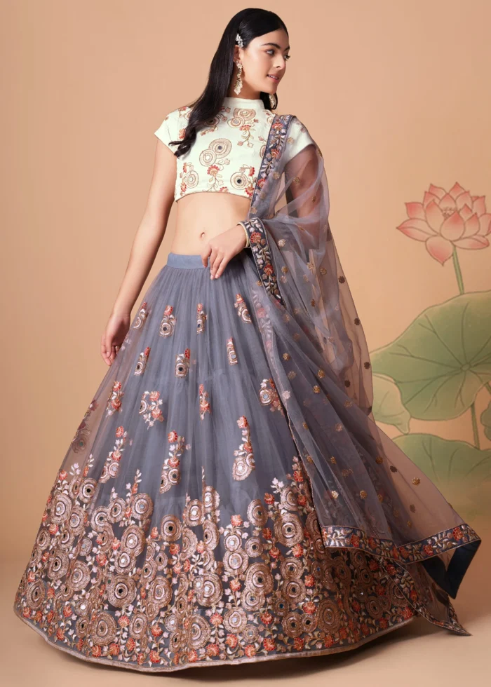 Gray Lehenga Choli