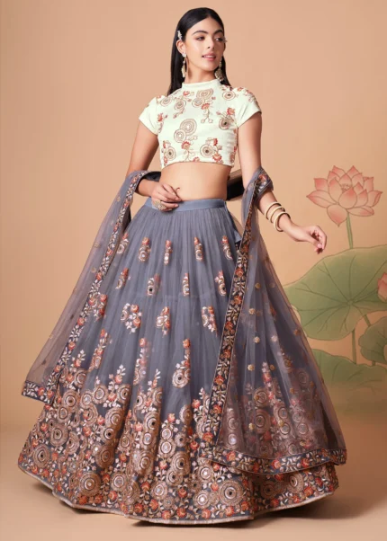 Gray Lehenga Choli