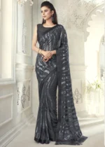 Gray Sequins Saree