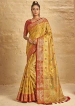 Honey Yellow Banarasi Silk Saree