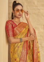 Honey Yellow Banarasi Silk Saree