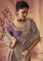 Japanese Violet Banarasi Saree