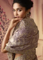 Japanese Violet Banarasi Saree