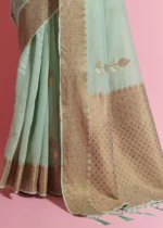 Light Turquoise Cotton Saree