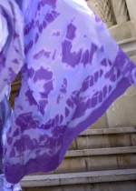 Lilac Blue Satin Crepe Saree