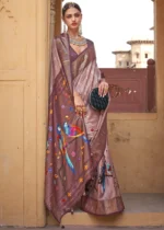 Mauve Paithani Silk Saree