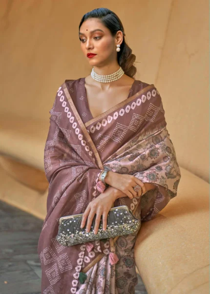 Mauve Purple Cotton Saree