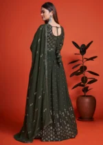 Mehndi Green Georgette Anarkali Gown