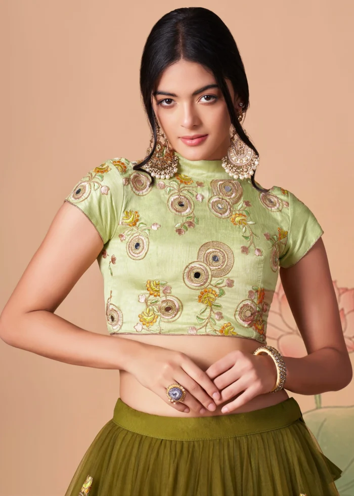 Mehndi Green Lehenga Choli