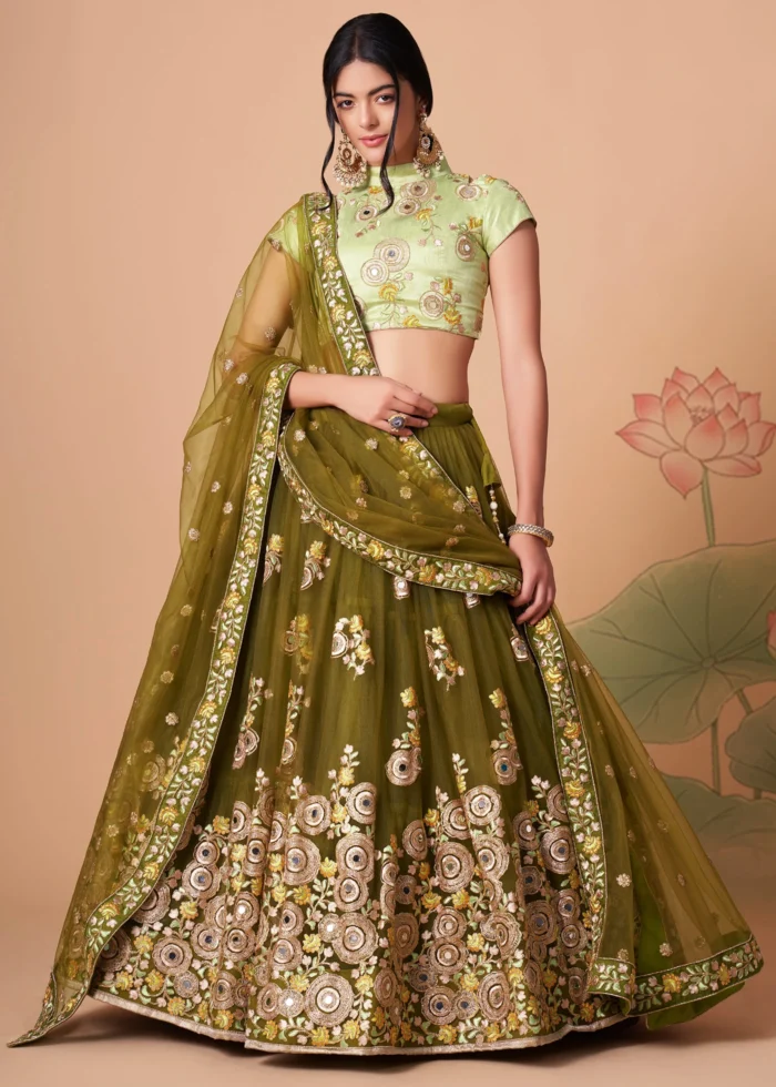 Mehndi Green Lehenga Choli