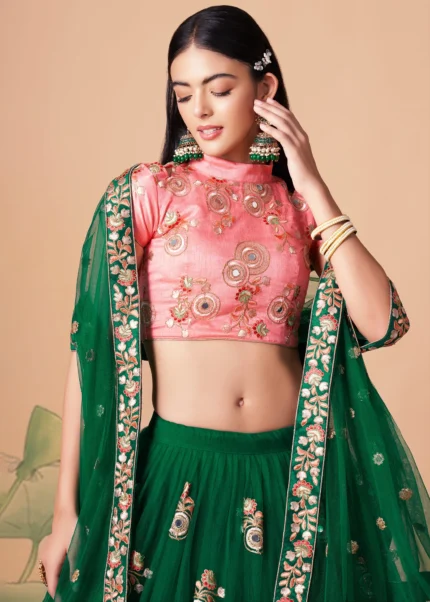 Moss Green Lehenga Choli