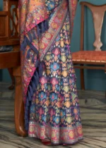 Navy Blue Kashmiri Jamawar Saree