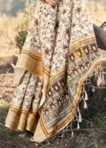 Off White Cotton Saree