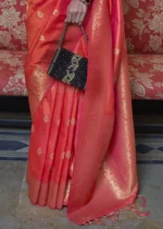 Orange Banarasi Silk Saree