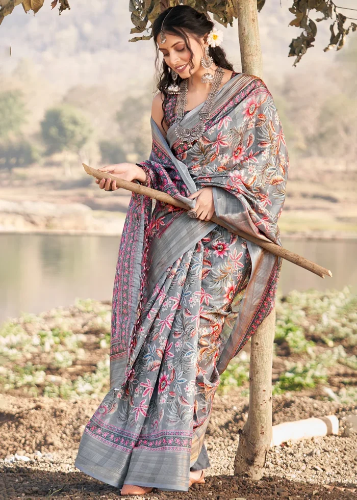 Pastel Lilac Cotton Saree