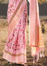 Pastel Pink Cotton Saree