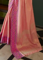 Peach Kanjivaram Silk Saree