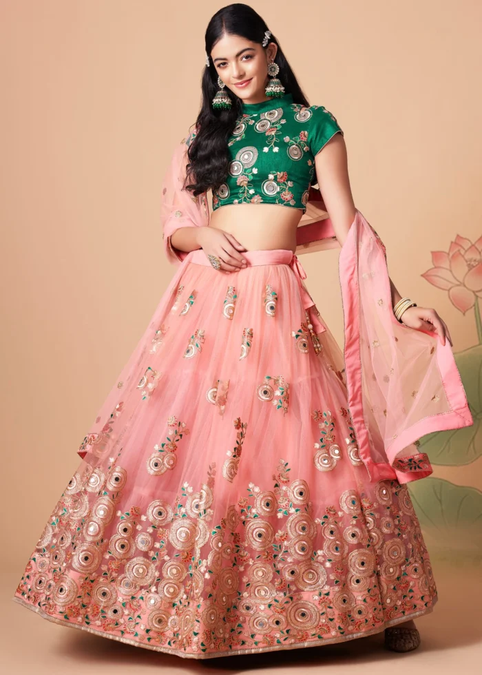 Peach Lehenga Choli