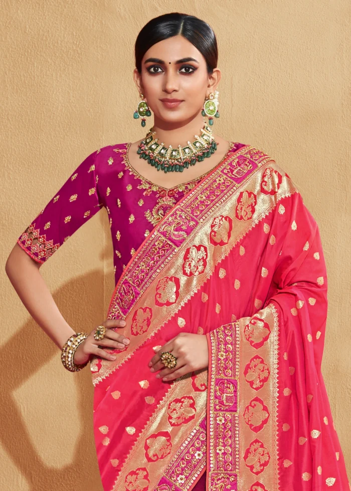 Pink Banarasi Saree