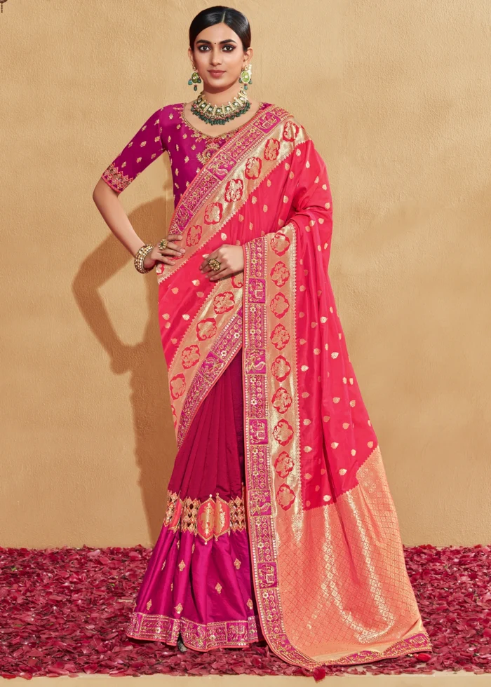 Pink Banarasi Saree