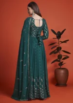 Rama Blue Georgette Anarkali Gown