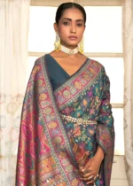 Rama Blue Kashmiri Jamawar Saree