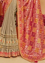 Red & Beige Banarasi Saree