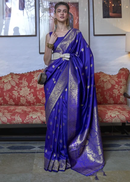 Royal Blue Banarasi Silk Saree