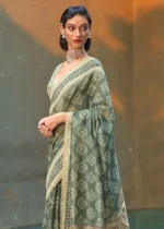 Sage Green Cotton Saree