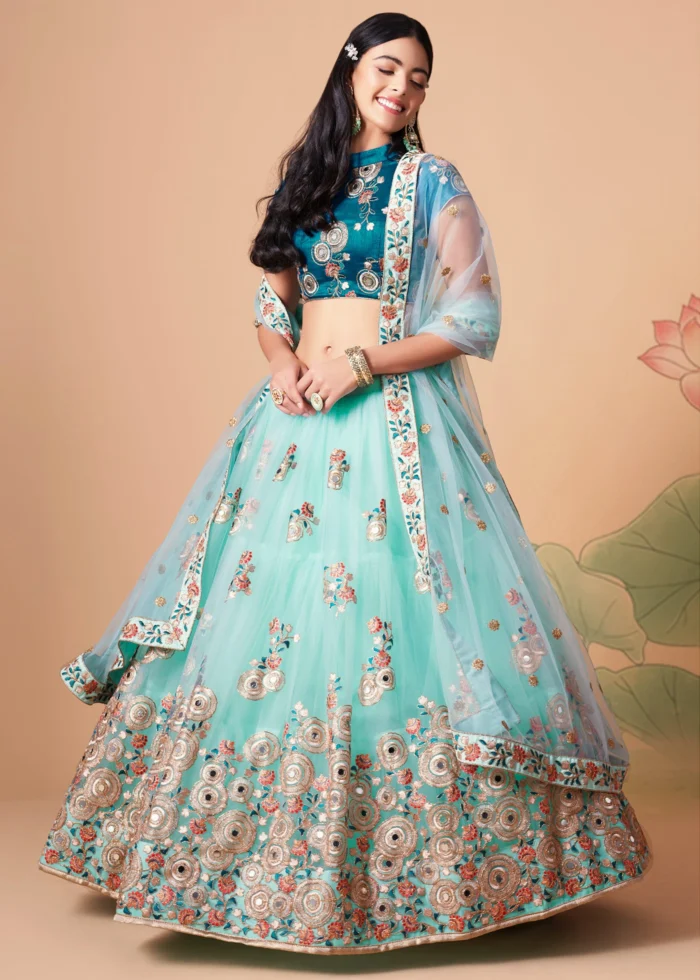 Sky Blue Lehenga Choli