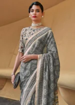 Steel Gray Cotton Saree