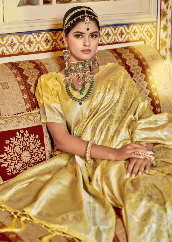 Sunshine Yellow Kanjivaram Saree