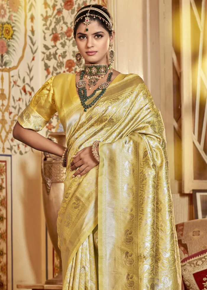 Sunshine Yellow Kanjivaram Saree