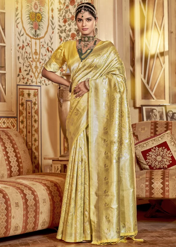 Sunshine Yellow Kanjivaram Saree