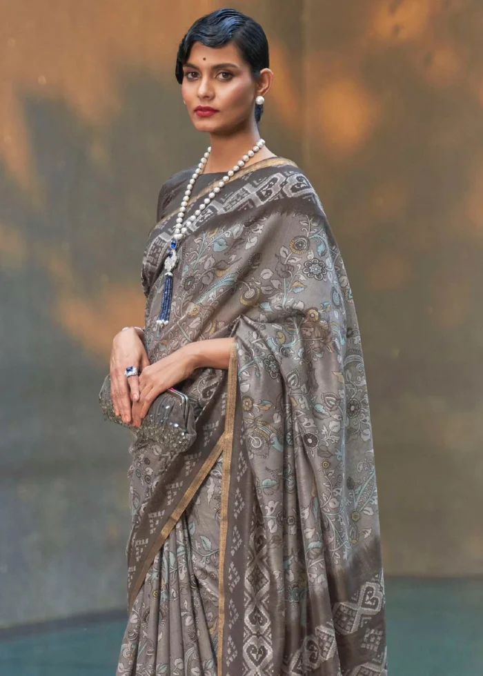 Taupe Cotton Saree