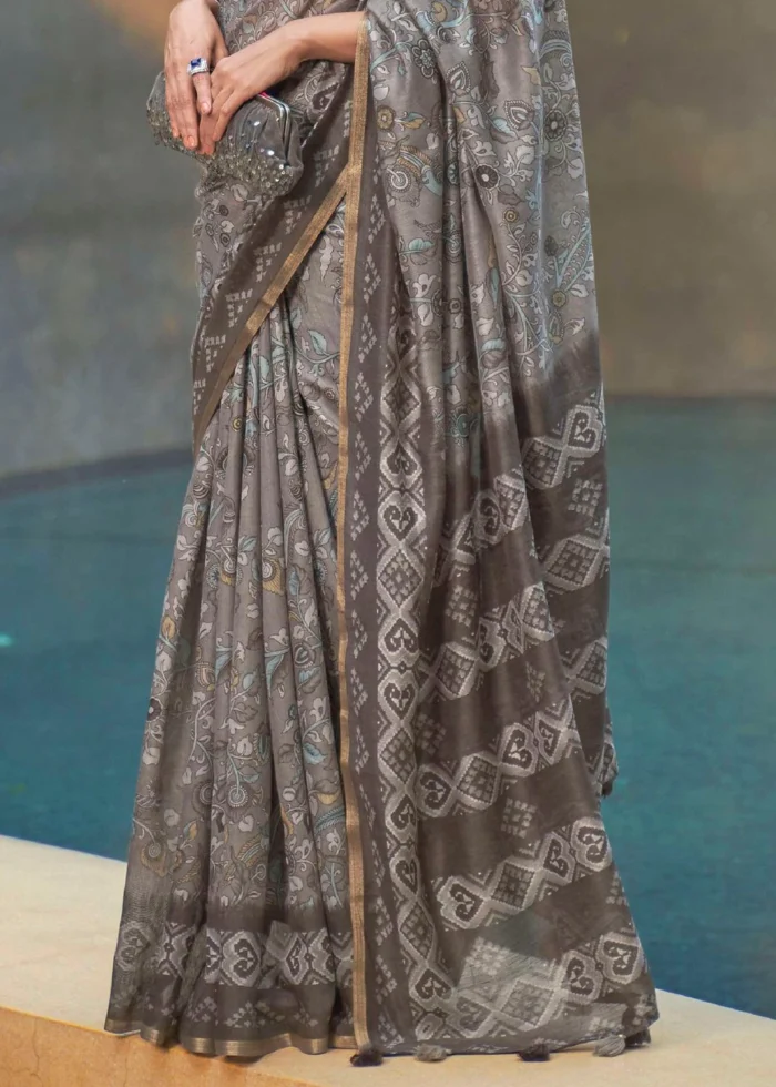 Taupe Cotton Saree