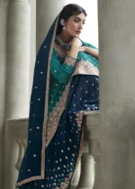 Teal Green Anarkali Lehenga Suit