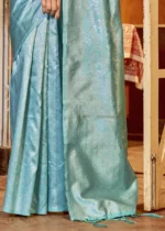 Turquoise Kanjivaram Saree