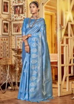 Vivid Blue Kanjivaram Saree