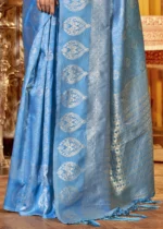 Vivid Blue Kanjivaram Saree